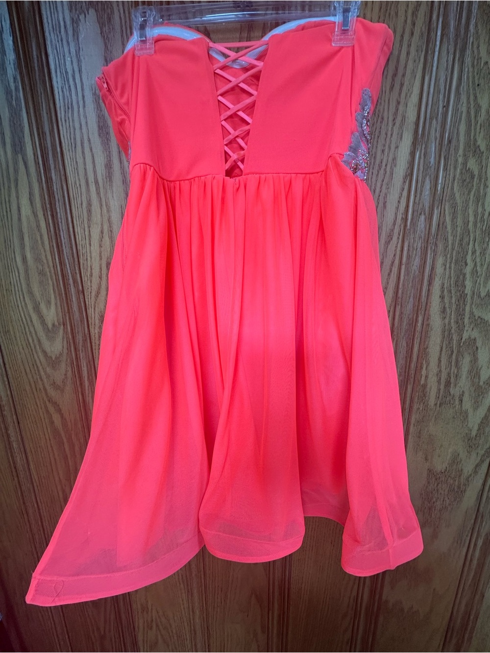 My Michelle Coral Strapless Autumn wedding guest homecoming dress Juniors 15 - Picture 6 of 15